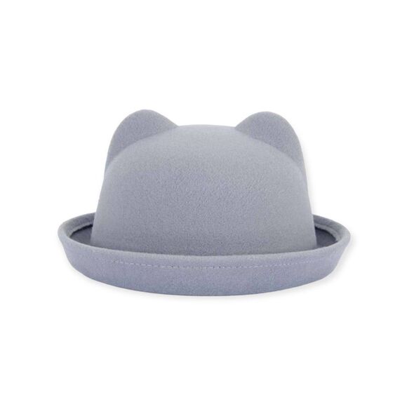 Gray Cat Ears Bowler Hat Fashion Hats - NEW - Picture 1 of 4
